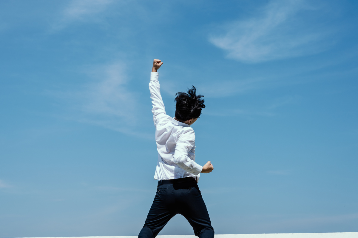 Man Rejoicing Portrait